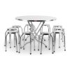 Bàn ăn tròn inox chân gấp - BADK01
