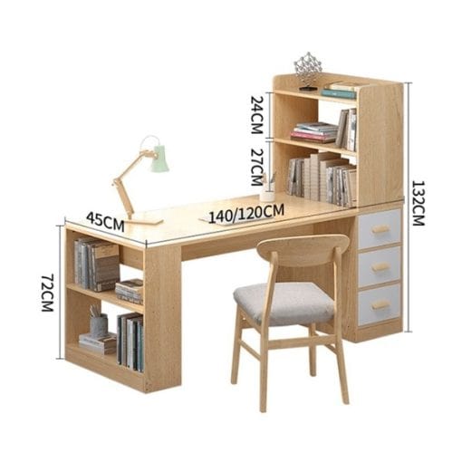 Bàn làm việc kèm giá sách tại nhà – BLVDK45