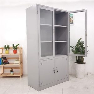 Tủ Sắt Văn Phòng K3, Tủ Tài Liệu 2 Cánh Kính - TTLDK03